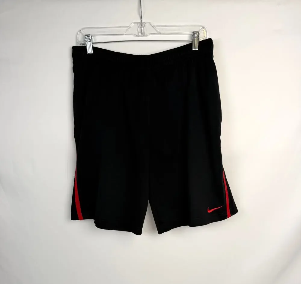 Nike Dri-FIT Athletic Shorts Mens Medium Black Red Basketball Training Gym M